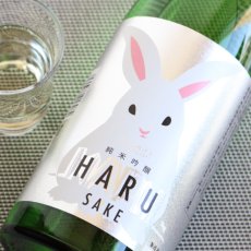 画像1: 寒紅梅 うさぎラベル 純米吟醸 HARU酒 720ml (1)