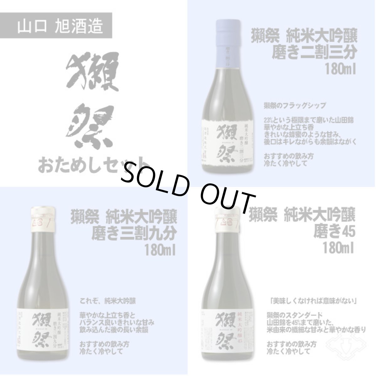 画像4: 獺祭おためしセット ふろしき包み（日本酒 180ml 3本） (4)