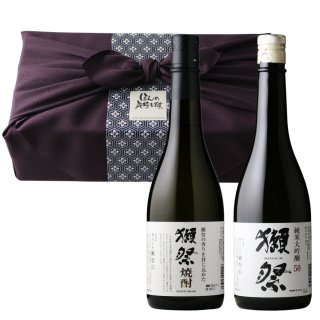 獺祭+焼酎カジュアルセット ふろしき包み（酒粕焼酎 日本酒 720ml 2本